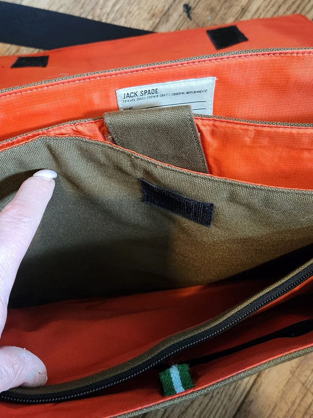 Jack Spade Brown Canvas Messenger Bag with Black Strap